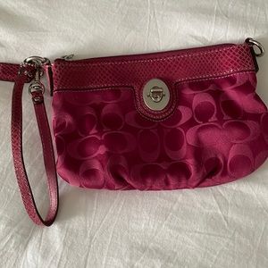 Pink Coach wristlet